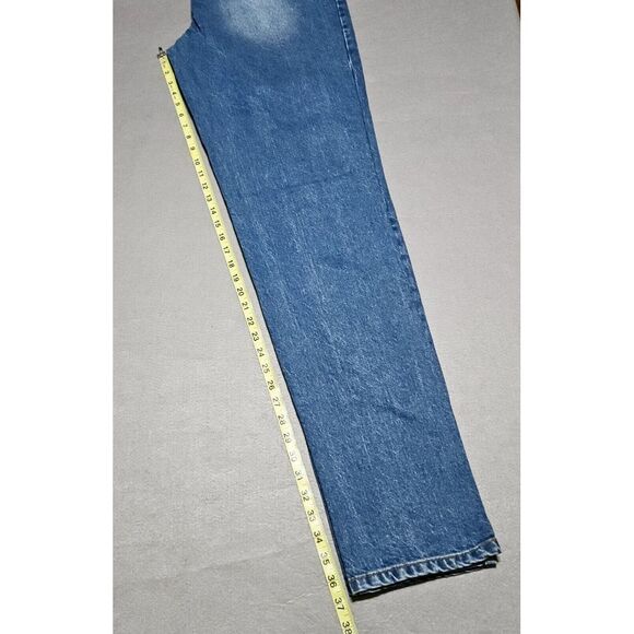 American Tall Jeans Womens 32x37 Blue Denim Long Lola Ultra High Rise Slim Pants - Picture 8 of 10